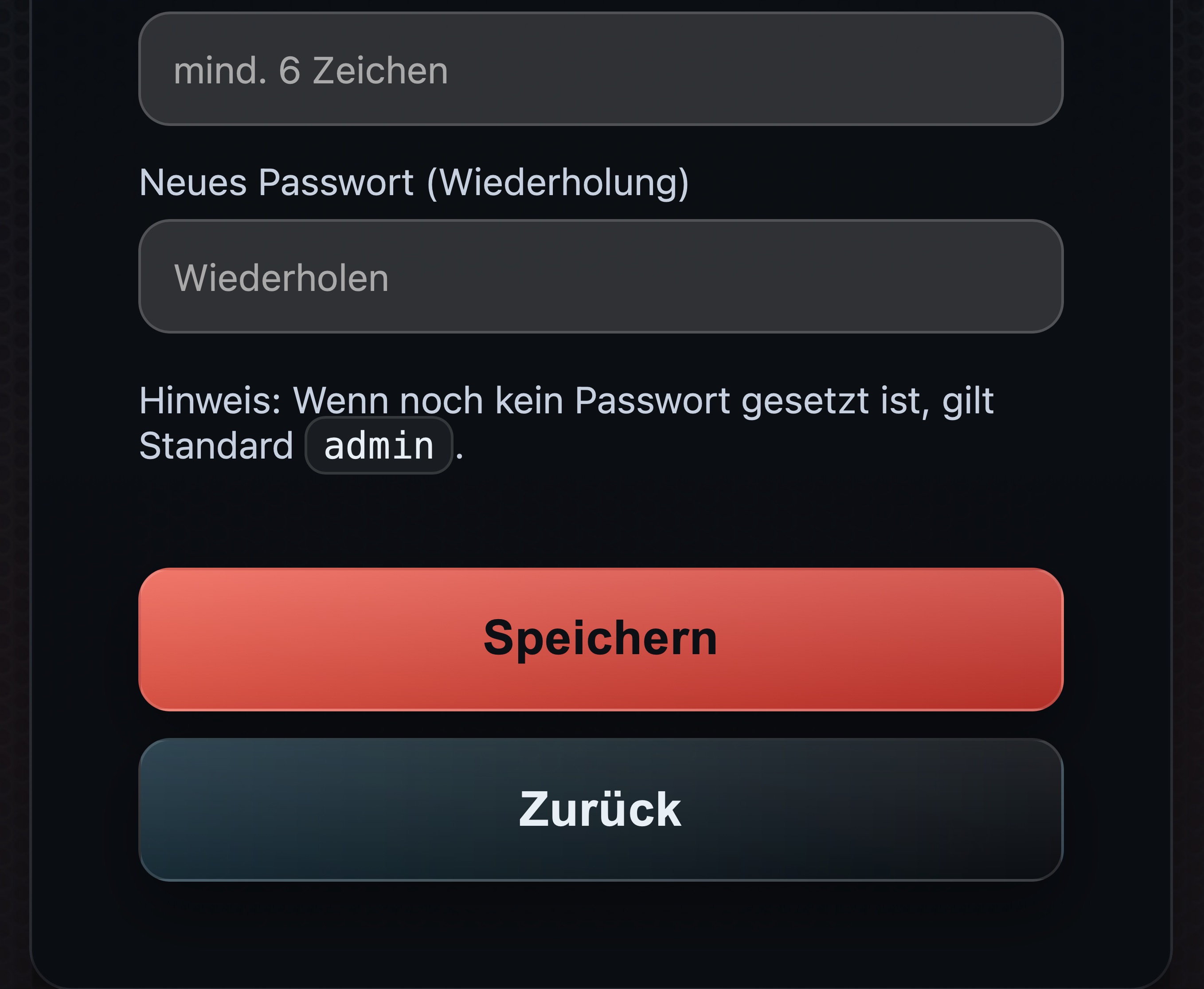 Einstellungen speichern